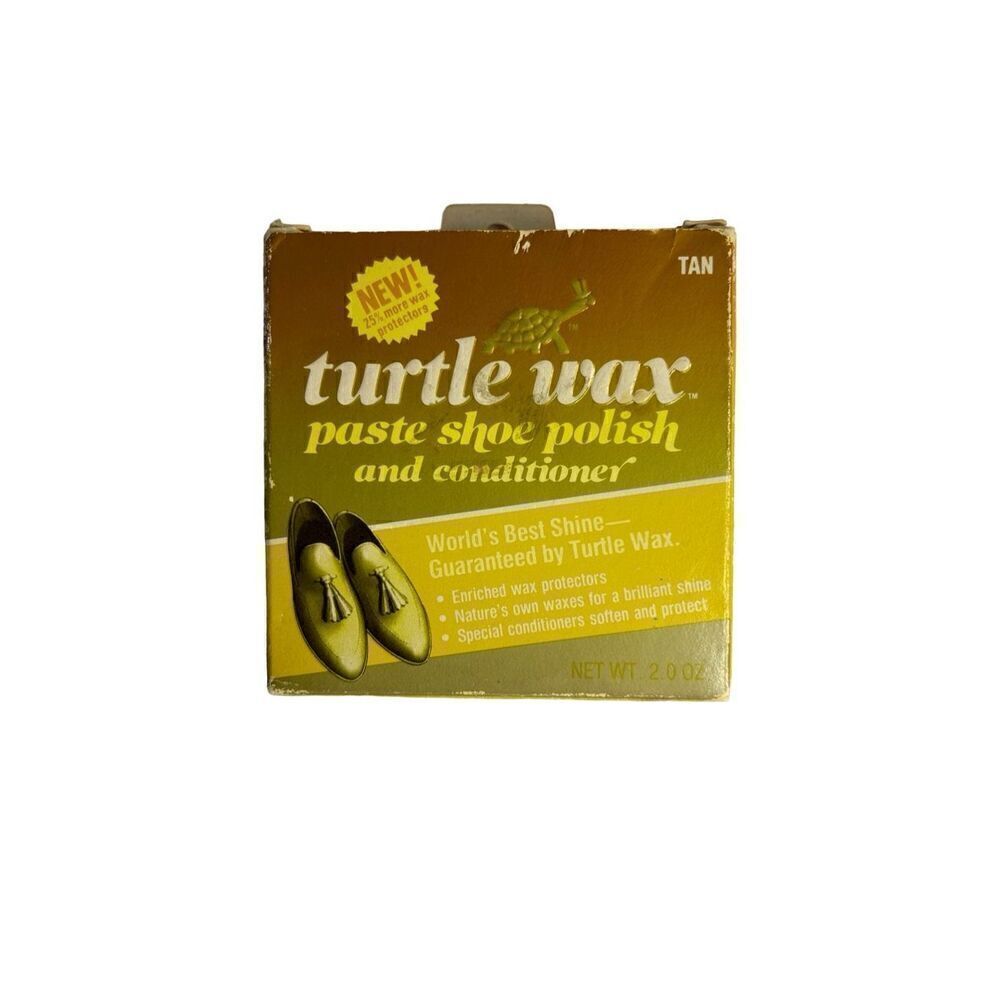Turtle Wax Paste Shoe Polish and Conditioner Tan Made is USA 1984 Movie Prop New